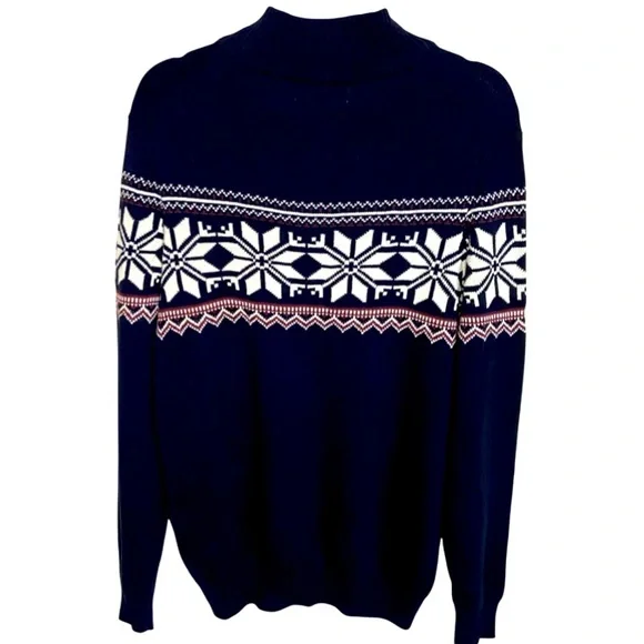 ASPEN Christmas Fair Isle Nordic 1/4 Zip  Sweater Men’s Size M - Picture 2 of 5